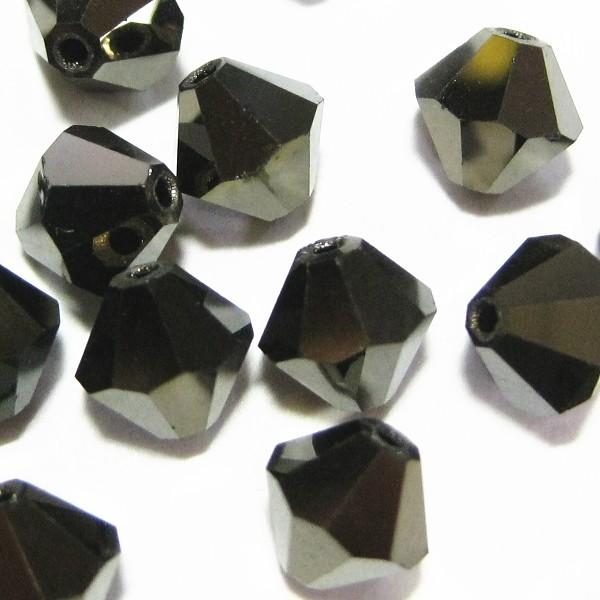 5816-ＳＢ６ＪＥ-ＮＵＴ２Ｘ　スワロフスキー 6mmソロバン　ジェットナット２Ｘ　２５個/１パッ...