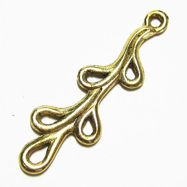 6050-【ＮＹピューター】　コネクター　チャーム　金色　３０mm　５個/１セット