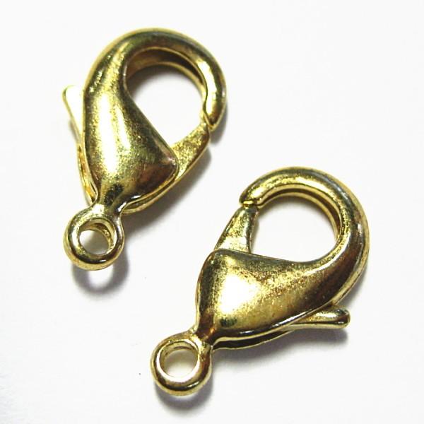 6178-【基本パーツ】　大きめカニカン　金色　１５x１０mm　２個/１セット
