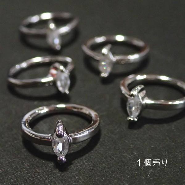 6185-ジルコニア　ドールリング（大）　クリア　マーキス　外径１３mm　１個