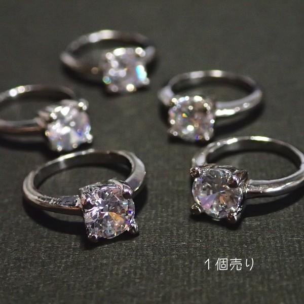 6186-ジルコニア　ドールリング（大）　クリア　ラウンド　外径１３mm　１個