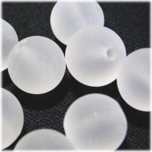 6203-天然石 10mm丸玉 ロッククリスタル擦りガラス加工 10個