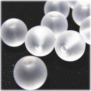 6204-天然石 8mm丸玉 ロッククリスタル擦りガラス加工 10粒