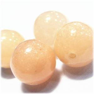 6214-天然石 12mm丸玉 ピーチクオーツ 4粒