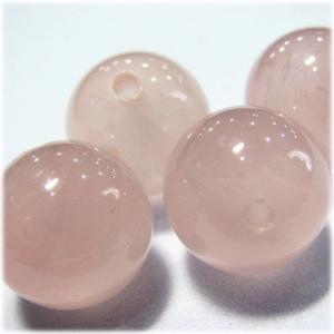 6265-天然石 12mm丸玉 ローズクオーツ 4粒