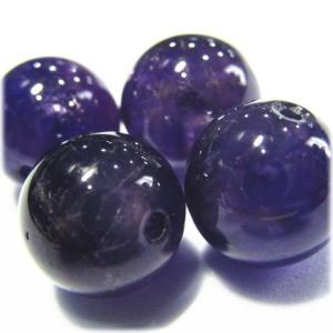 6268-天然石 12mm丸玉 アメジスト 4粒