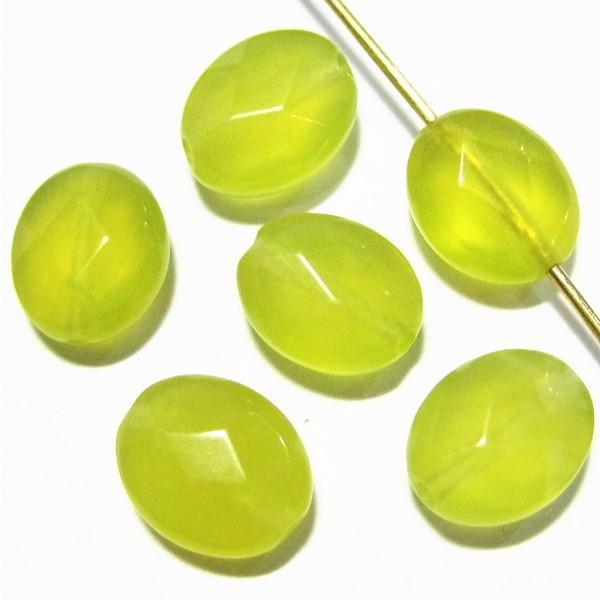 6380-《天然石カット楕円》　レモンクォーツ　１０x８mm平均　６個/１パック