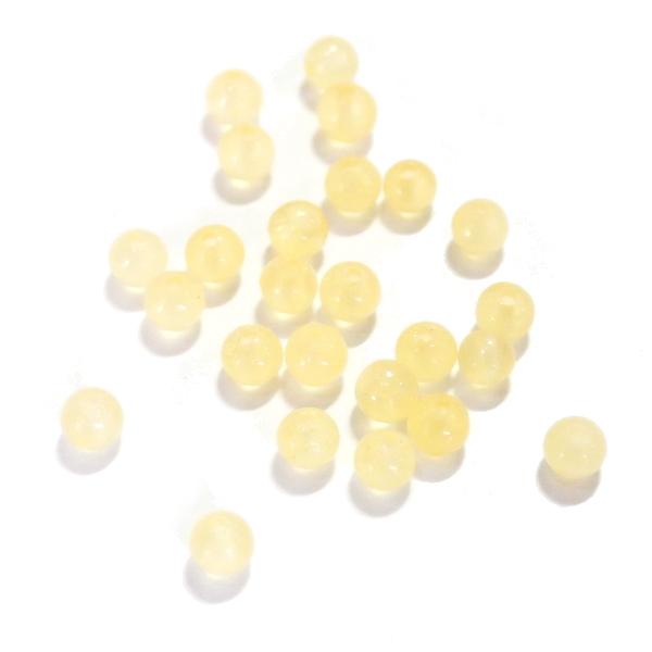 6734-天然石 3mm丸玉 イエロージェイド 25粒