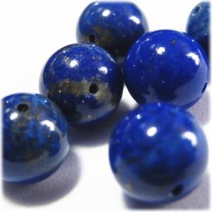 6741-天然石 10mm丸玉 ラピスラズリ ※2粒