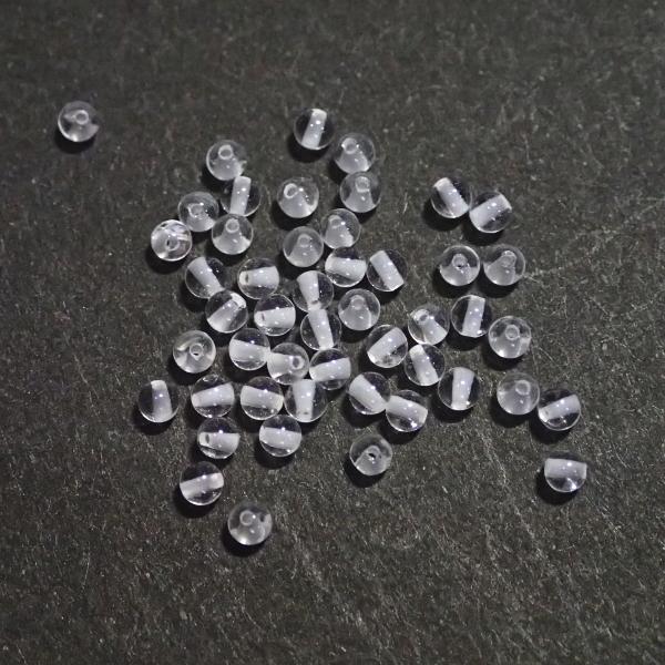 6755-天然石 2mm丸玉 ロッククリスタル 50粒