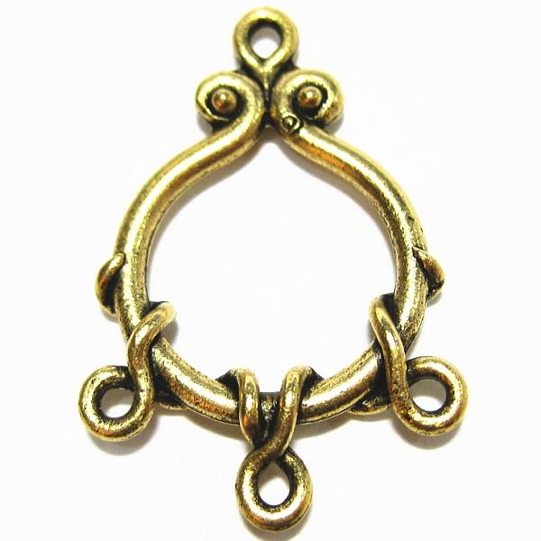 6856-【ＮＹピューター】　コネクター　金古美　３１ｘ２１mm　５個/１セット