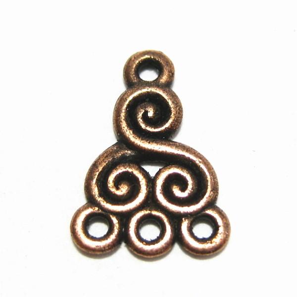 6887-【ＮＹピューター】　コネクター　銅古美　１５ｘ１０mm　５個/１セット