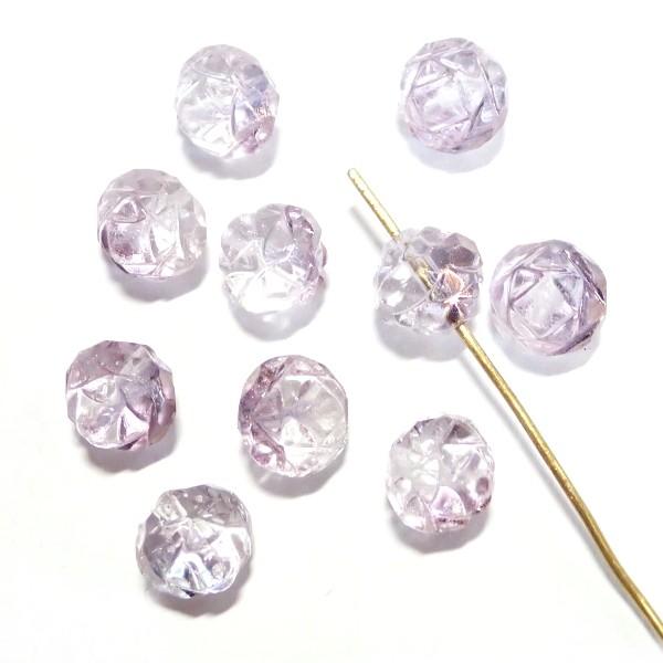 6969-LC2006　チェコ薔薇のつぼみ　ライトカッパーアメジスト　７x８mm　１０個/１パック