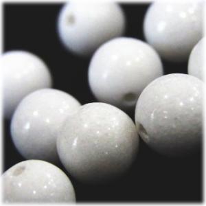 7017-天然石 6mm丸玉 白い貝 10粒