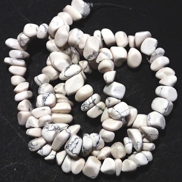 7097-《天然石　ころころ》　ホワイトハウライト　約３９cm/１本