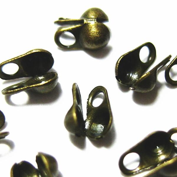 7175-【基本パーツ】　Vカップ　真鍮古美　１．２mm用　１０個/１セット