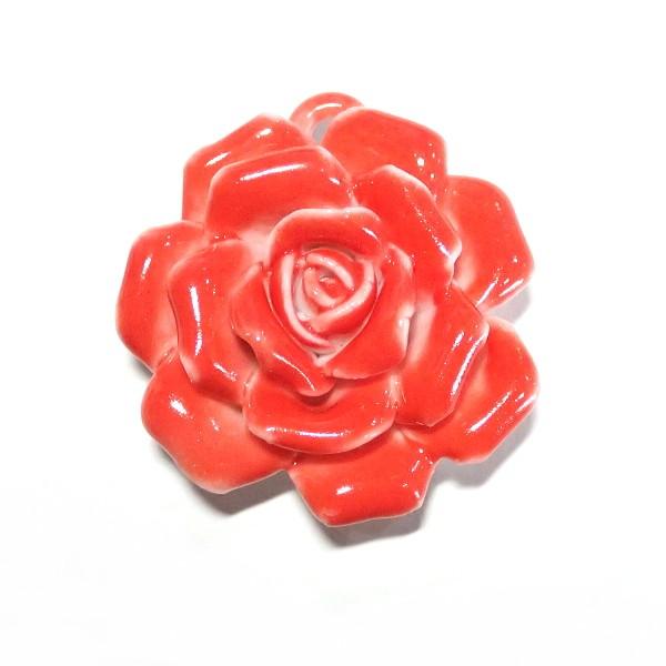 7260-『陶器』　ペンダント　お花　約３８mm　１個