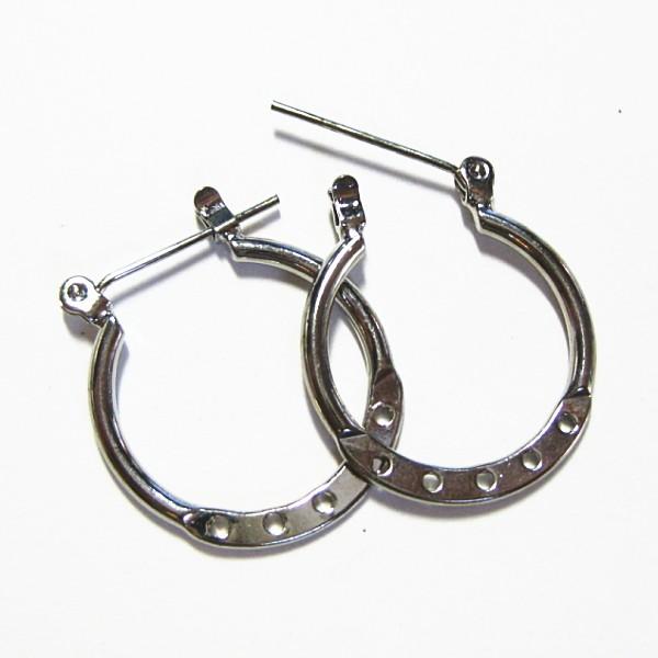 7280-《イヤーパーツ》　ピアス　５ホール　銀色　２０mm　１組（２個）/１セット