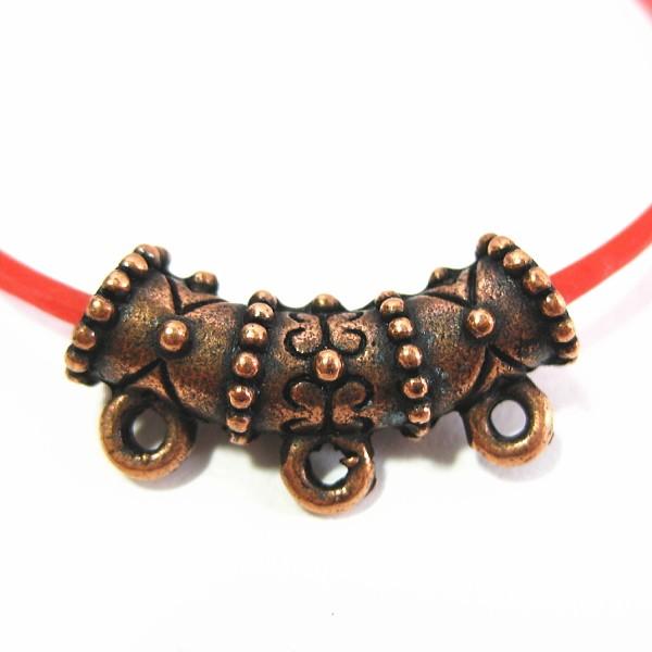 7603-【ＮＹピューター】　パーツ　銅古美　２２mm（ホール約１mm）　５個/１セット