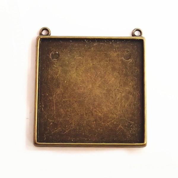 7648-［セッティング］　ミール皿　ペンダント２ホール　真鍮古美　４５mm（内径）　１個