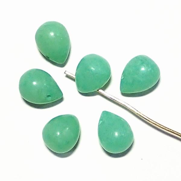 7718-《天然石太っちょドロップ》　ヘミモーファイト　８x１０mm　６個/１パック