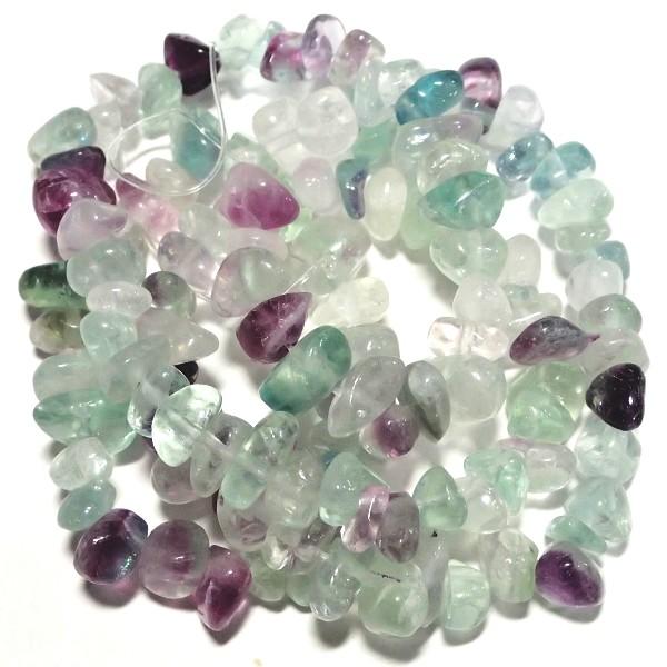 7750-《天然石　ころころ》　フローライトマルチ　約３９cm/１本