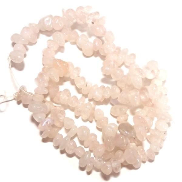7754-《天然石　ちびころ》　ローズクォーツ　約３９cm/１本