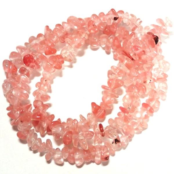 7756-《天然石　ちびころ》　ストロベリークォーツ　約３９cm/１本