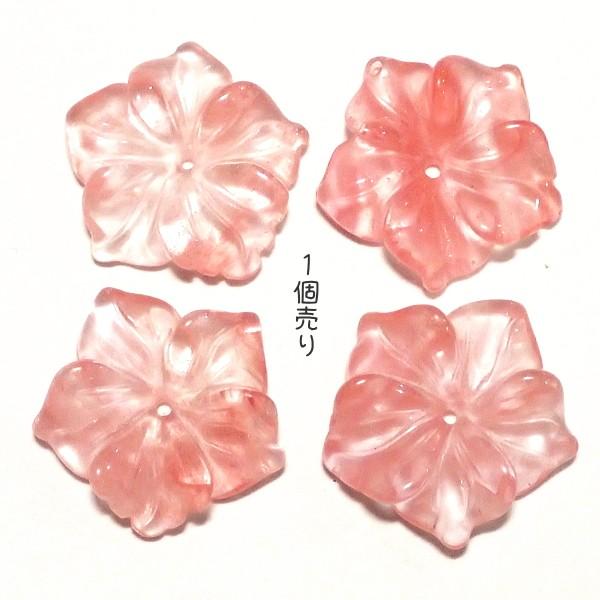 7770-《天然石　フラワー》　ストロベリークォーツ　１５mm　１個