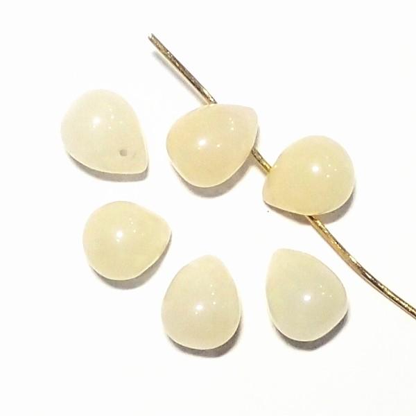 7789-《天然石太っちょドロップ》　イエロージェイド　８x１０mm　６個/１パック