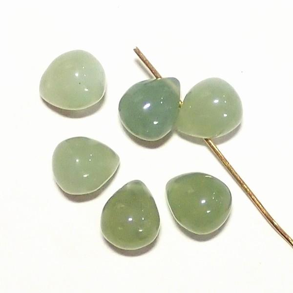 7848-《天然石太っちょドロップ》　ニュージェイド　８x１０mm　６個/１パック