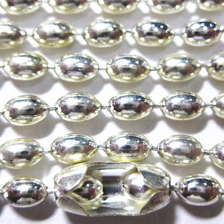 7945-【チェーン】　４．５x３．５mmナツメ　ロジウム　１００cm　１本