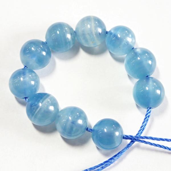 8158-天然石　８mm丸玉　ブルーカルサイトAA　アルゼンチン産　１０粒