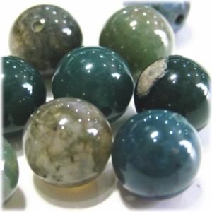 8210-天然石 8mm丸玉 モスアゲート 10粒