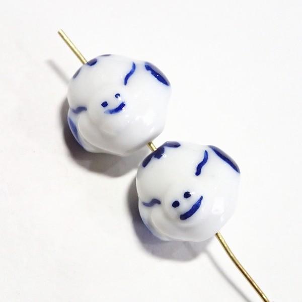8230-『陶器』　ビーズ　猪八戒　約１５mm　２個/１パック