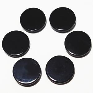 8267-《天然石カット楕円2ホール》 スモーキークォーツ 10x8mm平均