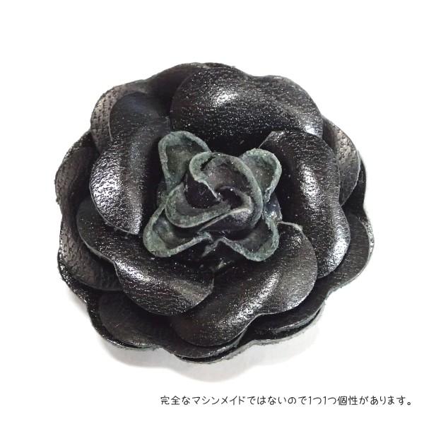 8511-『レザーフラワー』　ブラック　４５mm　１個
