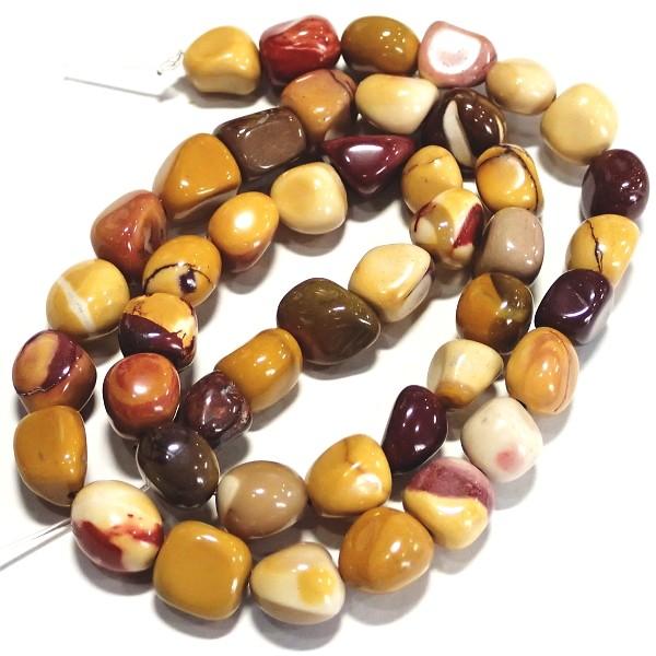 8687-《天然石５００円均一》　モーカイト　ころころ　１０x９mm平均　約３８cm/１本