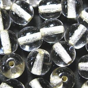 0086-6RD/SL0003 【チェコ６丸】 クリスタルシルバーライン　６ミリ　５０個/１パック