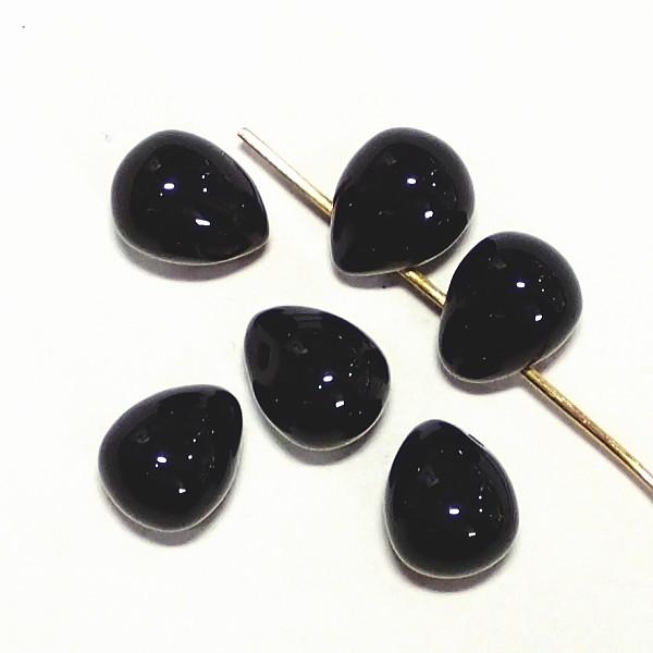 8738-《天然石太っちょドロップ》　オニキス　８x１０mm　６個/１パック