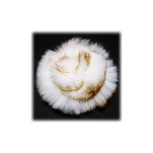8883-『ファー』　ラビットファーフラワー　ホワイト　Wカン付き　標準７０mm　１個