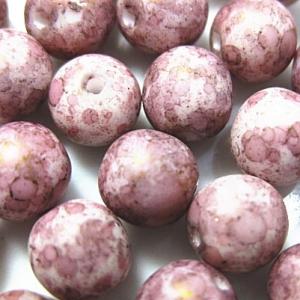 0088-6RD/M84496 【チェコ６丸】 ラスターピンクマット不透明　６ミリ　５０個/１パック