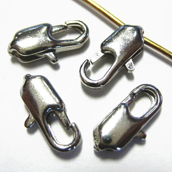 8913-【基本パーツ】　ロブスターカン　銀色　１０x４mm　４個/１セット