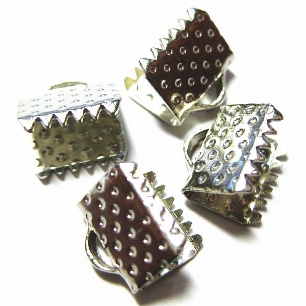 9027-【基本パーツ】　ワニ口パーツ　銀色　８x７mm　１０個/１セット