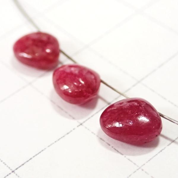 9161-《天然石Special》　ルビー　マロンドロップ　計１．０ｇ　３個/１パック