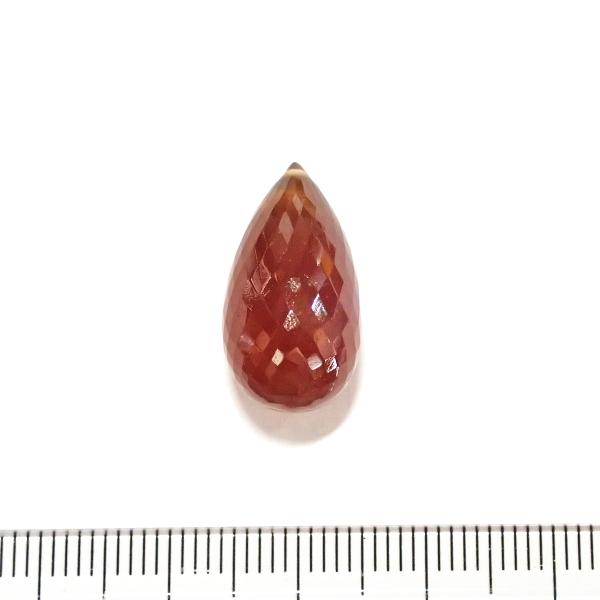 9196-《天然石トップホール》　ヘソナイトAA　カットドロップ　１９．８ｘ１０．６mm　１個