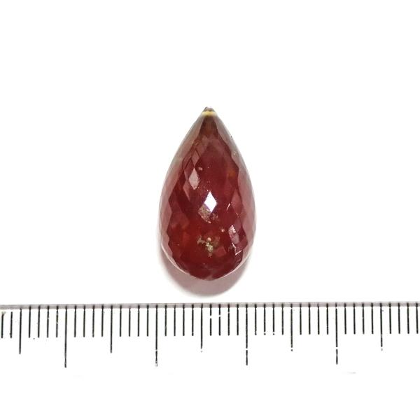 9198-《天然石トップホール》　ヘソナイトAA　カットドロップ　１９x１０．６mm　１個