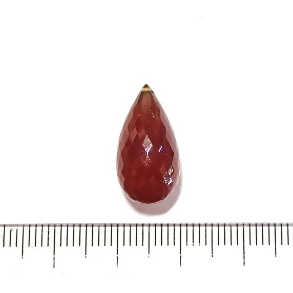 9199-《天然石トップホール》　ヘソナイトAA　カットドロップ　１９x９．８mm　１個