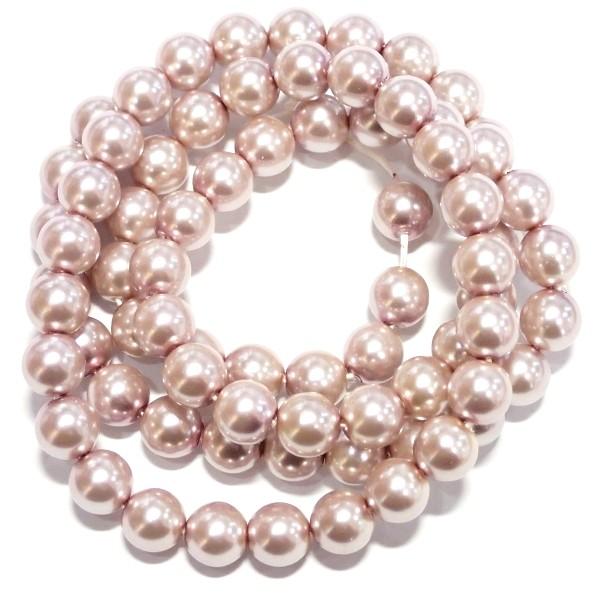 9658-《チェコグラスパール》　ライラック　８mm丸玉　約５５cm　１本/１パック