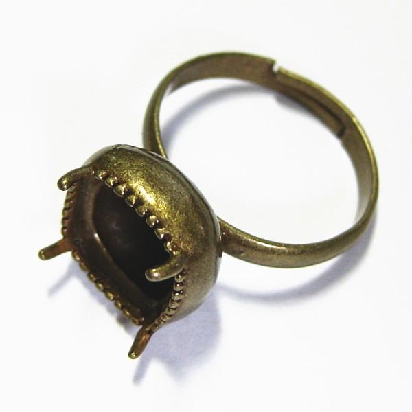 9700-『指輪パーツ』　カボション用リング　真鍮古美　１０mm用　１個